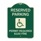 Signmission Reserved Parking Permit Required $100 Fine Heavy-Gauge Aluminum Sign, 24" x 18", G-1824-23060 A-DES-G-1824-23060 - alternate 1
